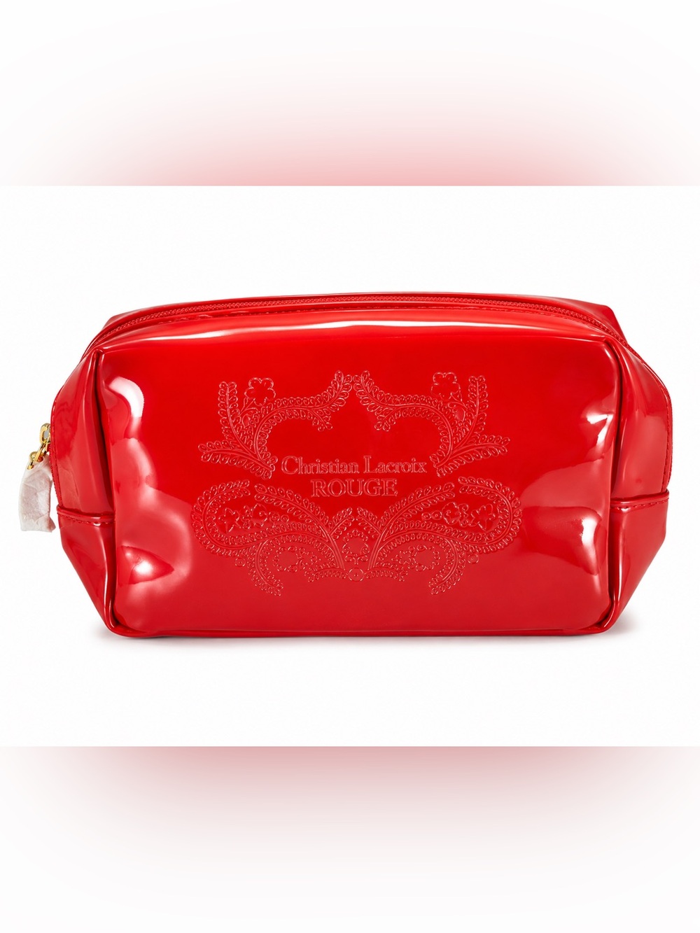 Christian Lacroix Rouge Red Patent Cosmetic Makeup Bag Travel Pouch for Avon